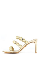 Woman Gold High Thin-Heeled Slipper | Derimod