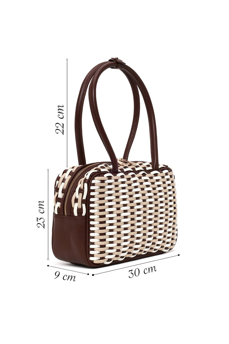 Woman Multicolored Braided Shoulder Bag