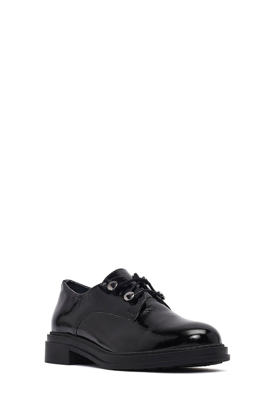 Woman Black Patent Leather Leather Casual Shoes