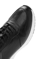 Erkek Siyah Bağcıklı Deri Casual Sneaker | Derimod