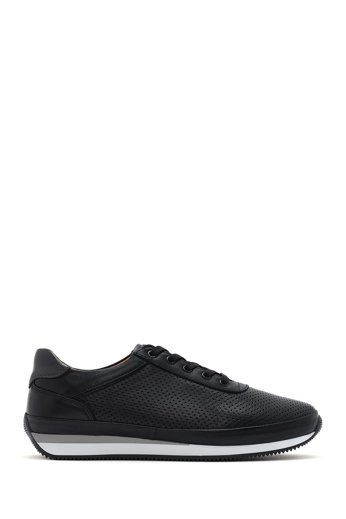 Erkek Siyah Bağcıklı Deri Casual Sneaker 25SFD6741DI | Derimod