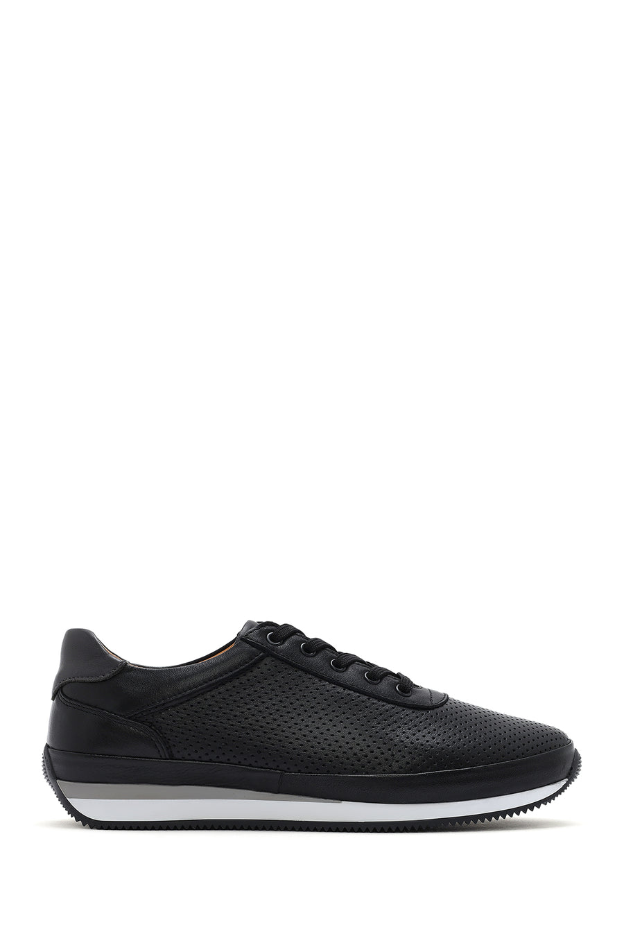 Erkek Siyah Bağcıklı Deri Casual Sneaker 25SFD6741DI | Derimod