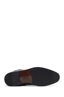 Men's Black Zippered Buckle Detail Leather Classic Boat | Derimod