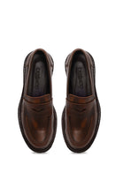 Kadın Kahverengi Kalın Tabanlı Deri Maskülen Loafer | Derimod