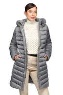 Geox Women's Gray Xhup, Bettanie Hooded Long Coat | Derimod