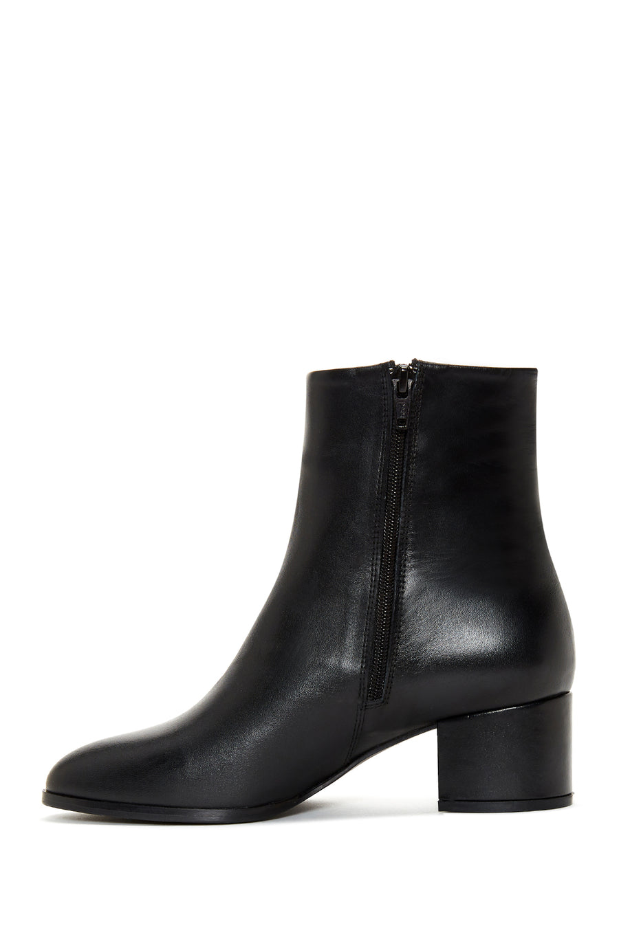 Women's Leather Zippered Heeled Boots