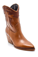 Women's Leather Heeled Cowboy Boots | Derimod