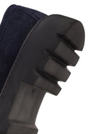 Male Navy Blue Lace-Up Thick-Soled Suede Casual Shoes | Derimod