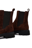 Women's Brown Suede Leather Chelsea Boots | Derimod