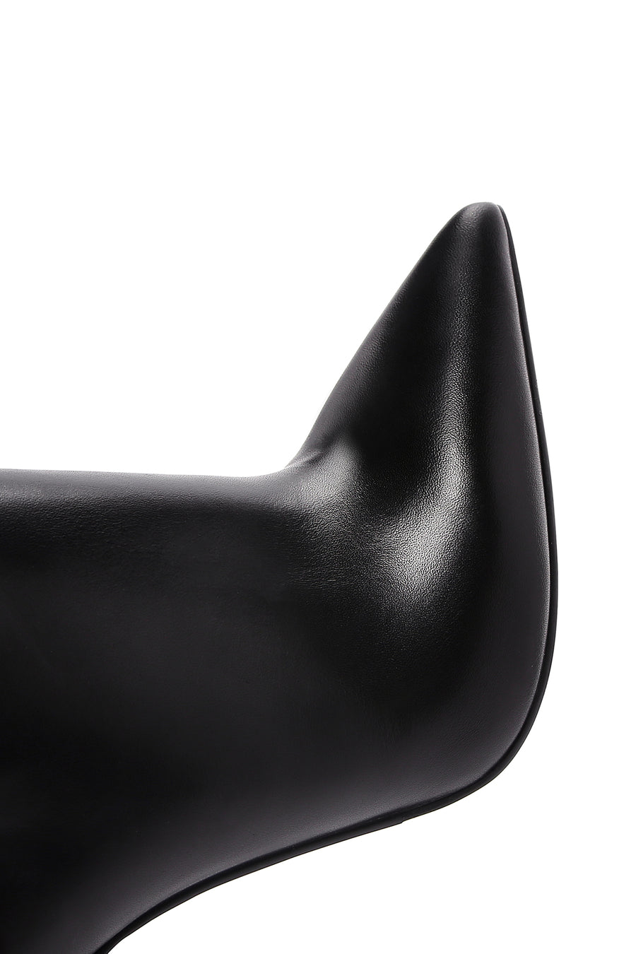 Women's Black Leather Thin Heeled Boots