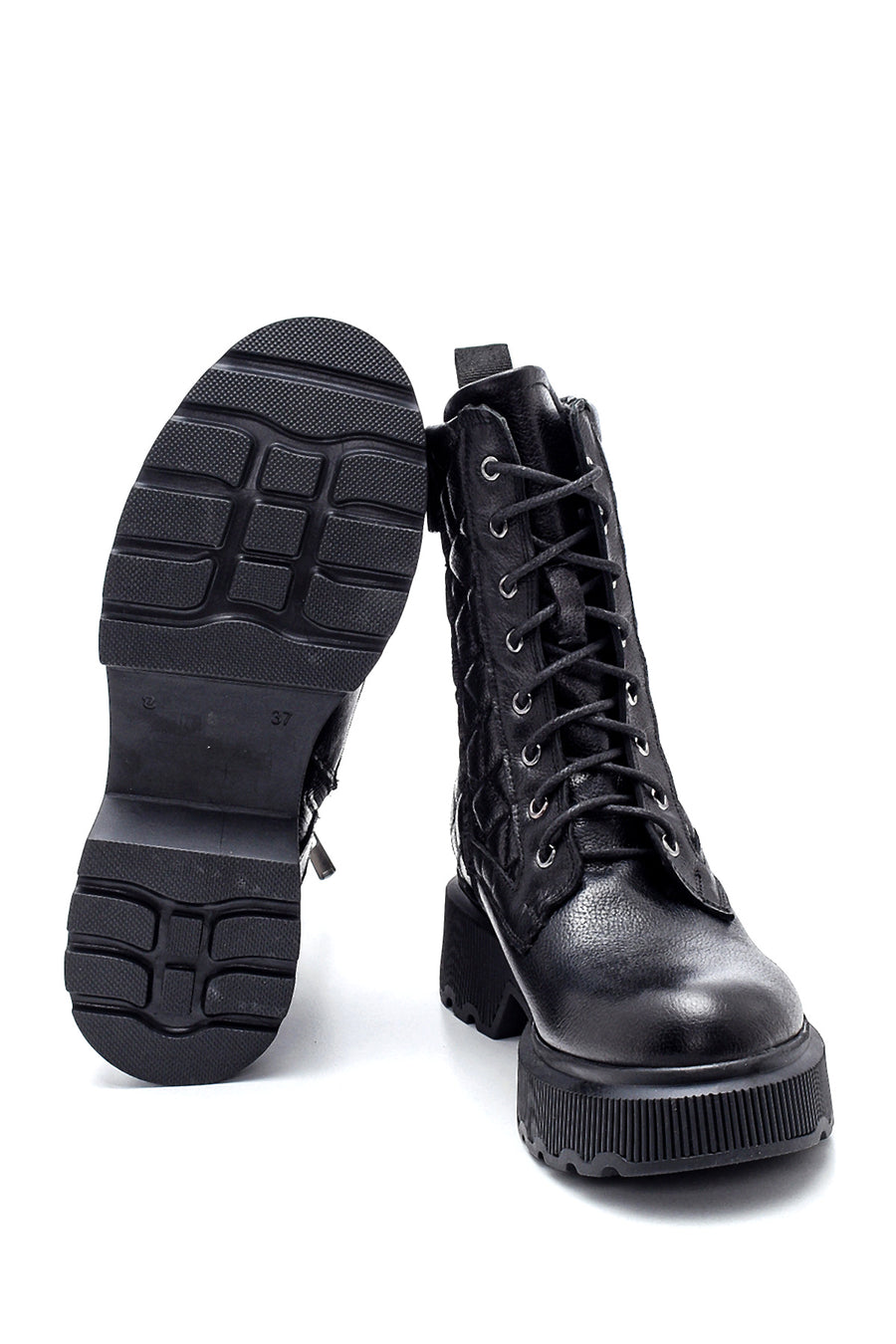 Women's Leather Quilted Boots