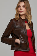 Sara Women's Leather Jacket | Derimod