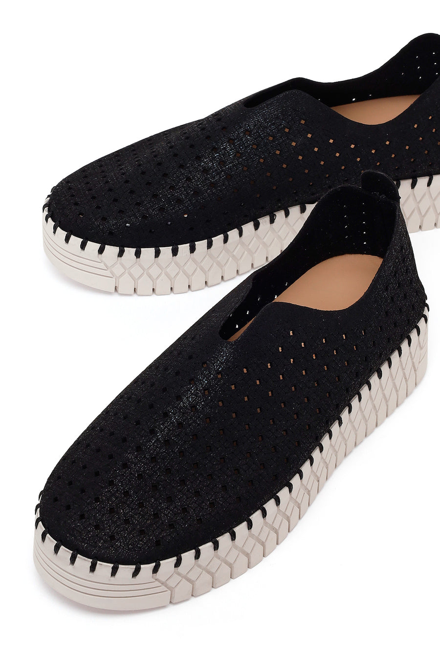 Woman Black Lace-Up Thick-Soled Casual Shoes