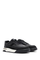 Male Black Lace-Up Leather Sneaker | Derimod