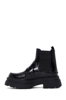 Women's Black Leather Thick Soled Chelsea Boots | Derimod