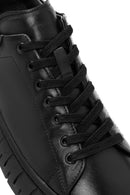 Men's Black Lace-up Leather Sneaker | Derimod