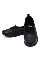 Woman Black Leather Comfort Loafer | Derimod