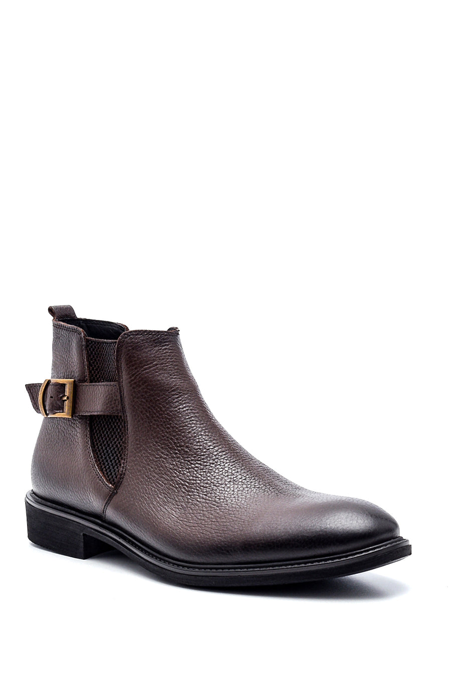 Men's Leather Buckle Boots