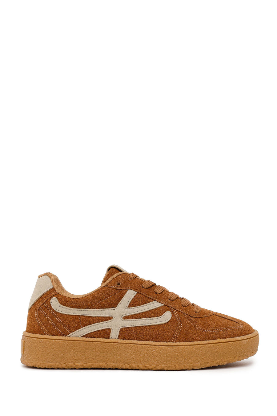 Kadın Taba Bağcıklı Süet Sneaker 26PFE145110 | Derimod