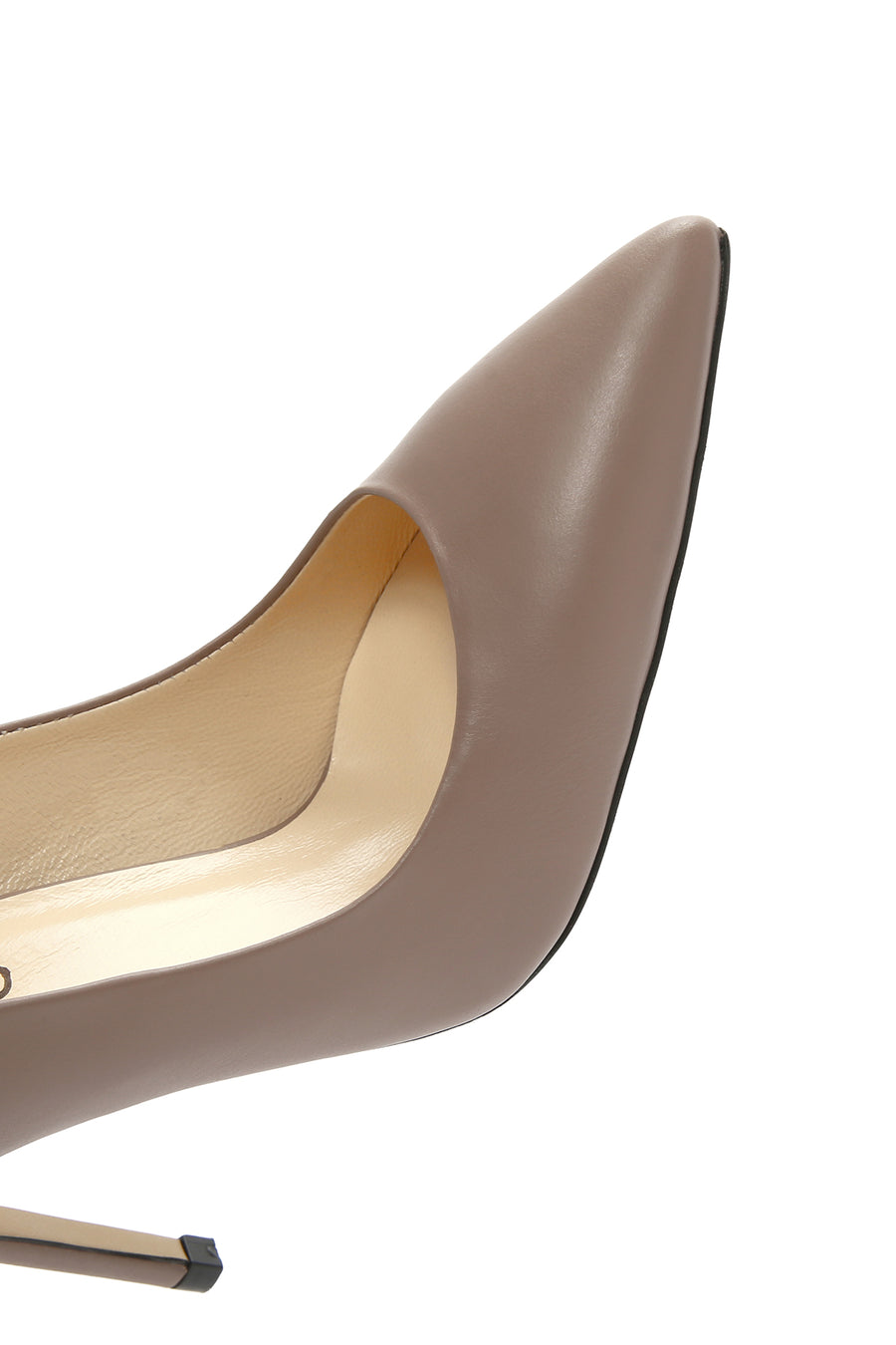 Women's Beige Thin Heeled Leather Stiletto