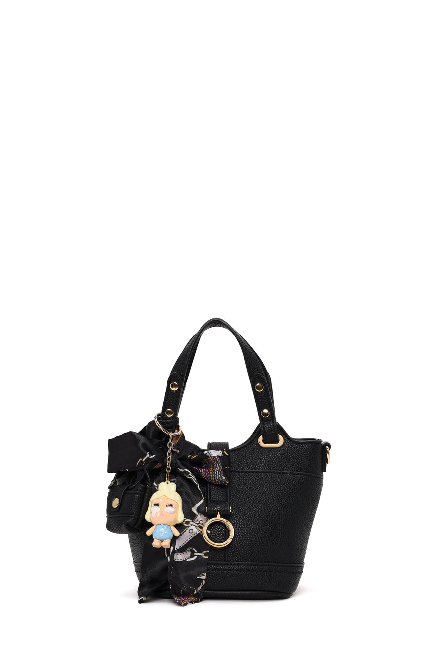 Woman Black Long-Strap Mini Shoulder Bag
