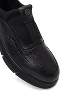 Erkek Siyah Deri Casual Comfort Sneaker | Derimod