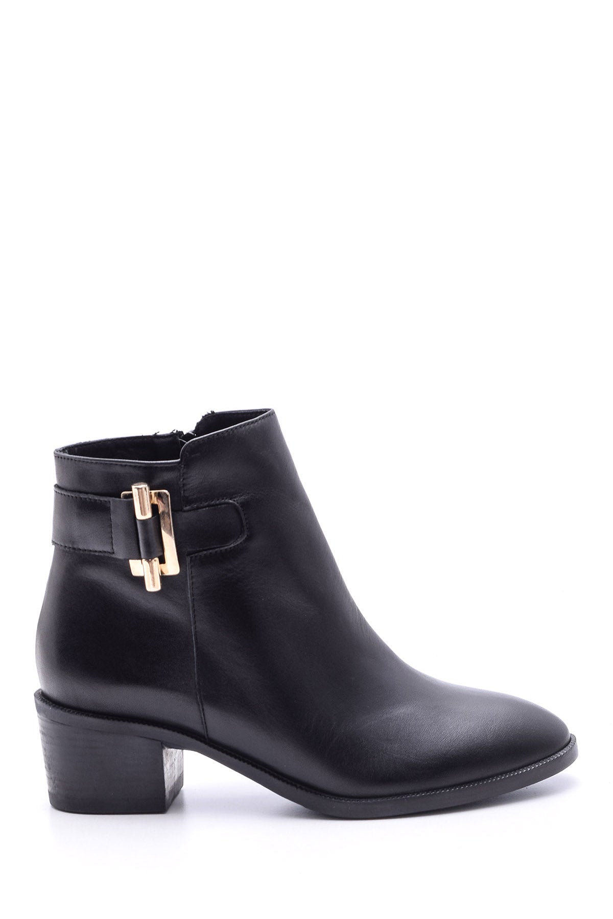 Women's Buckle Leather Boots 19WFD139118 | Derimod