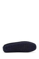 Men's Navy Blue Suede Leather Casual Loafer | Derimod