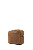Woman Tan Long-Strap Suede Crossbody Bag | Derimod