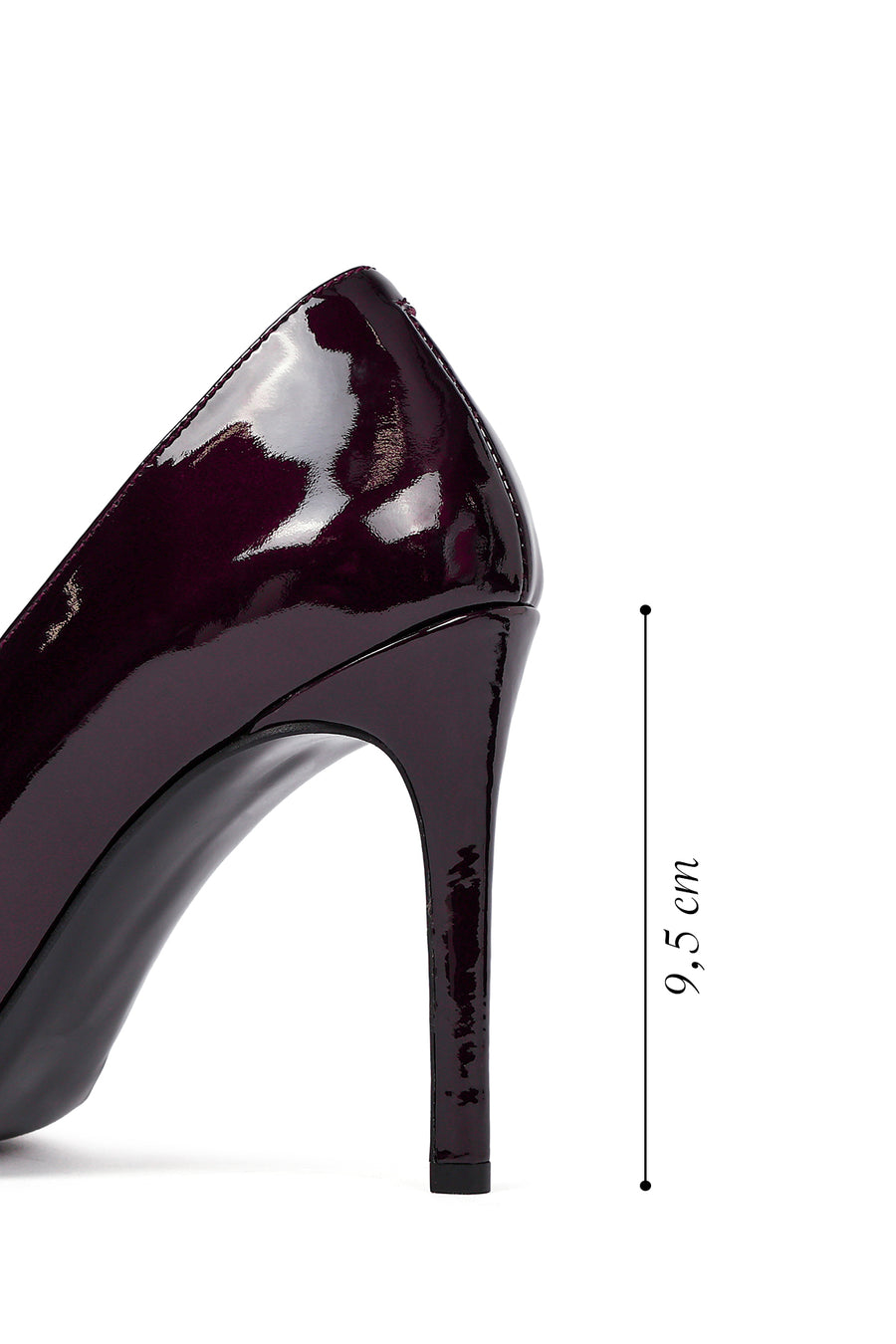 Women's Burgundy Thin Heeled Patent Leather Stiletto