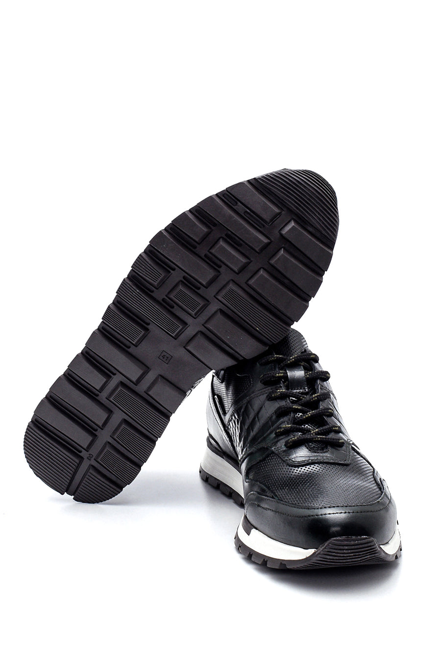 Men's Leather Crocodile Detailed Sneaker