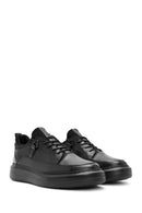 Men's Black Lace-up Leather Sneaker | Derimod