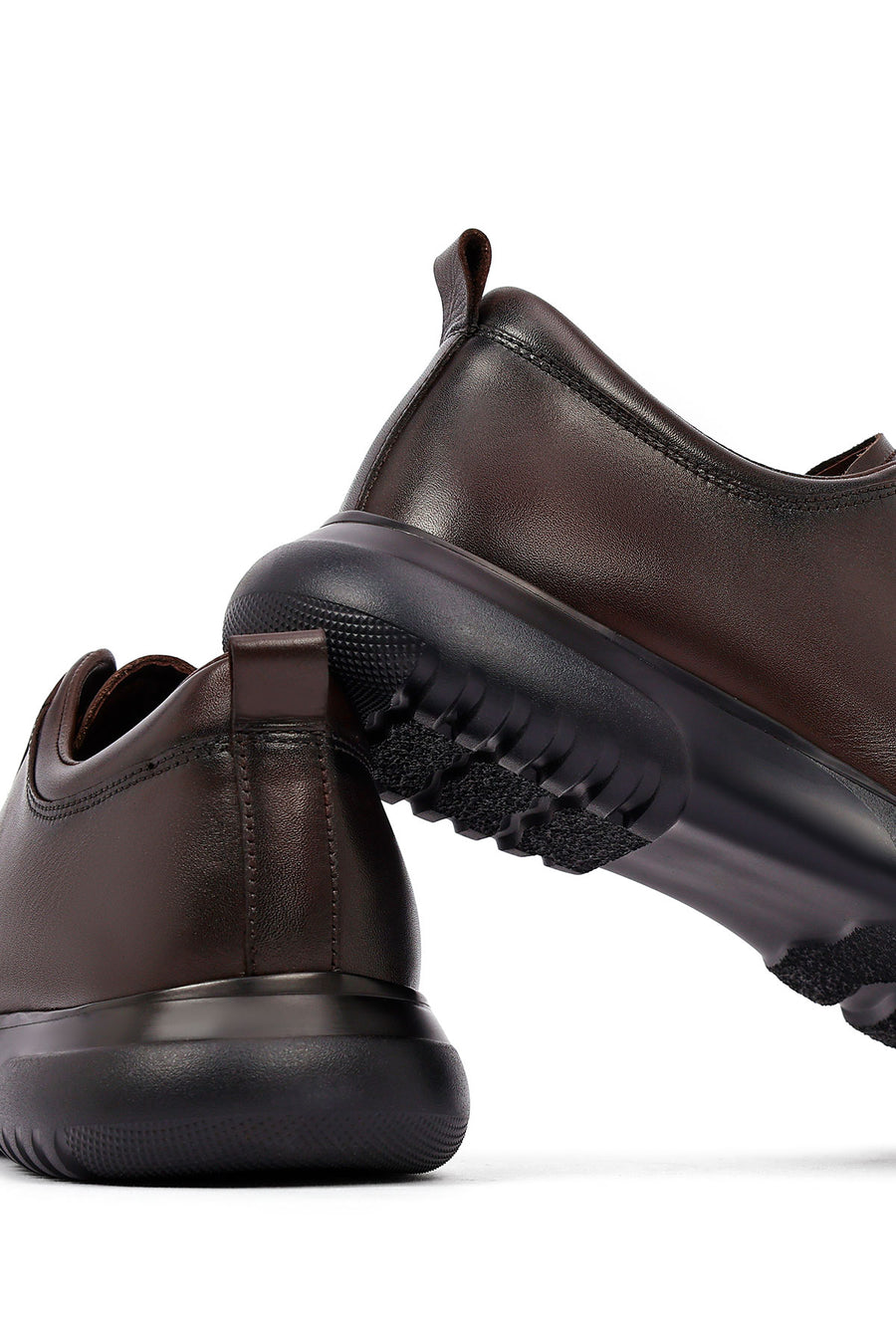 Men's Brown Lace-Up Leather Casual Shoes