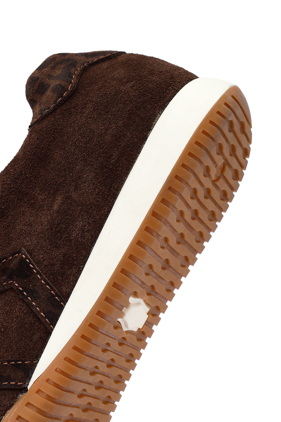 Woman Brown Laced Suede Leather Sneakers