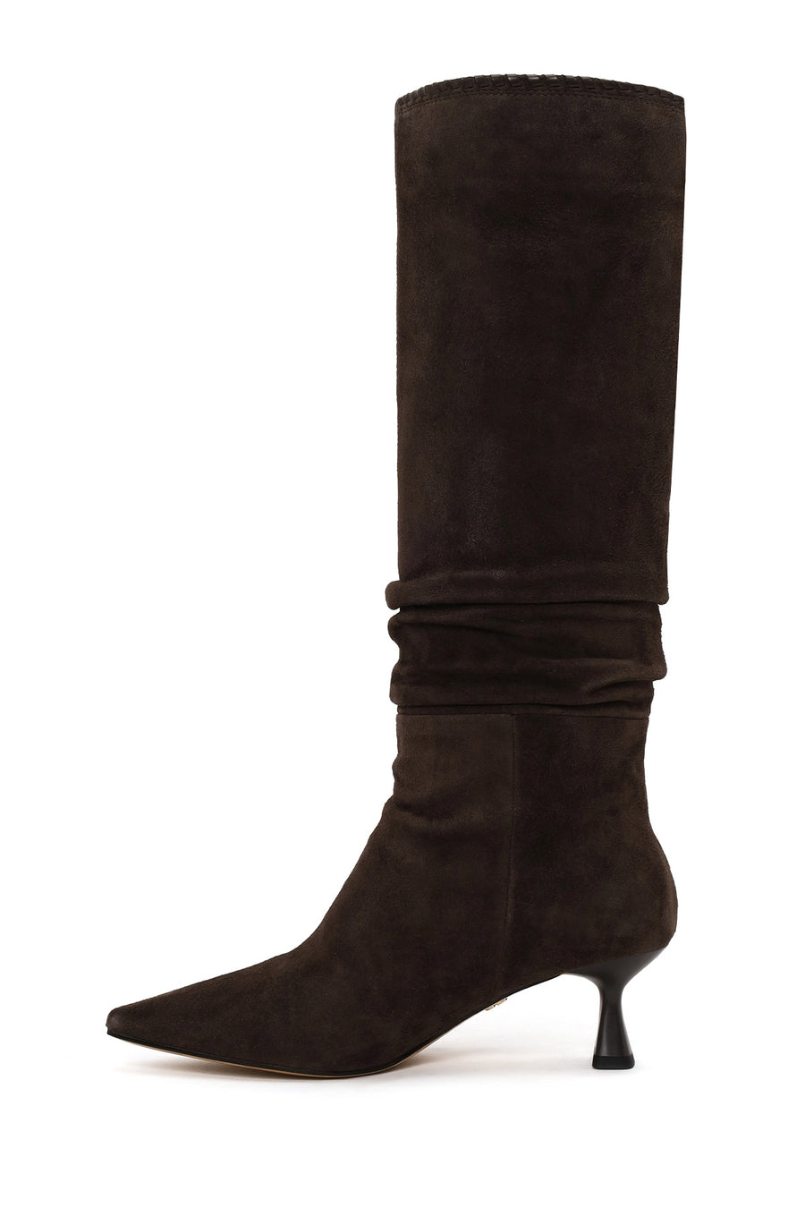 Woman Brown Heeled Suede Boots