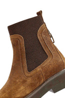 Woman Tan Suede Leather Chelsea Bot | Derimod