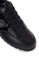 Woman Black Leather Comfort Shoes | Derimod