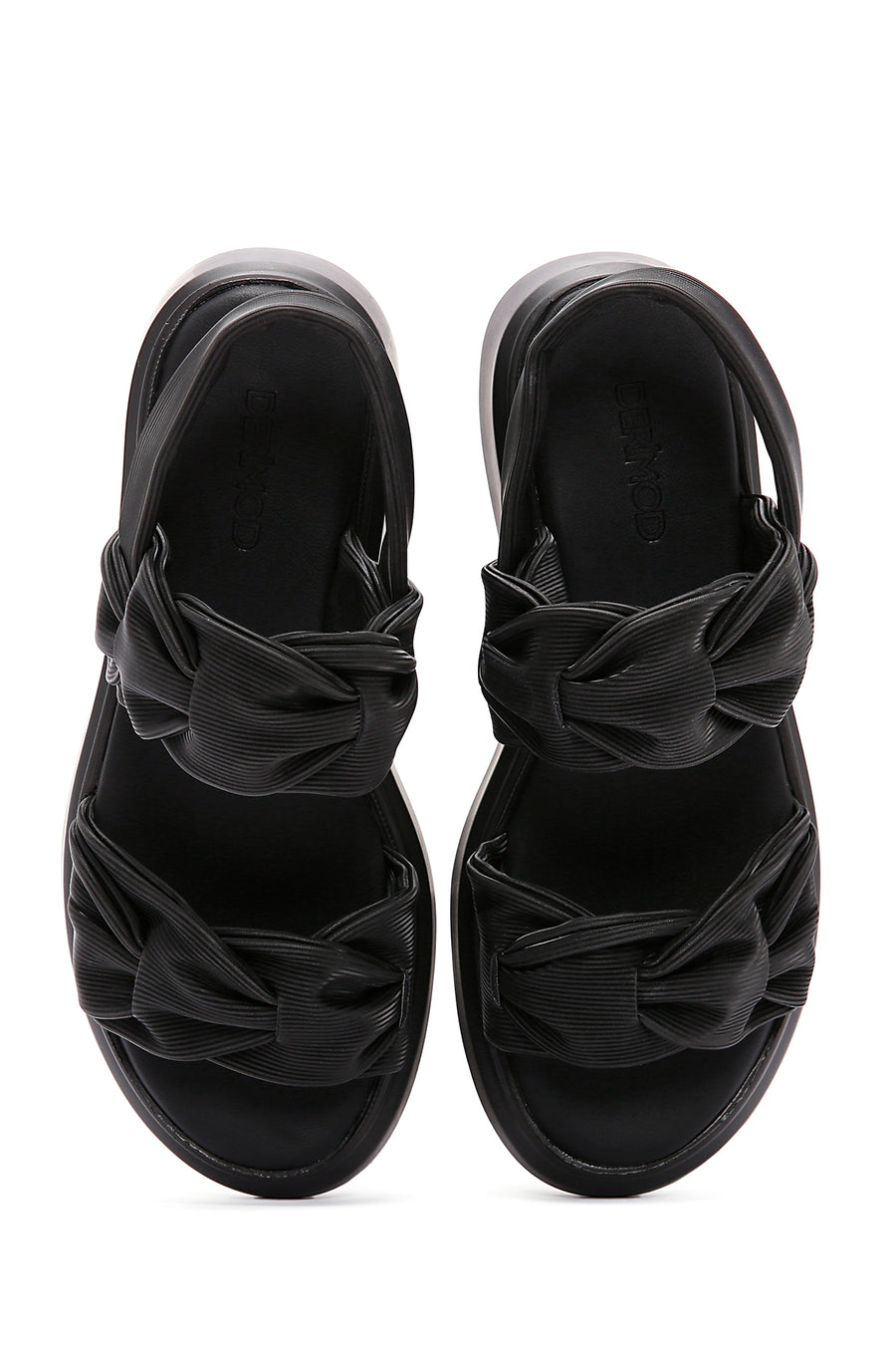 Women's Black Thick Soled Sandals