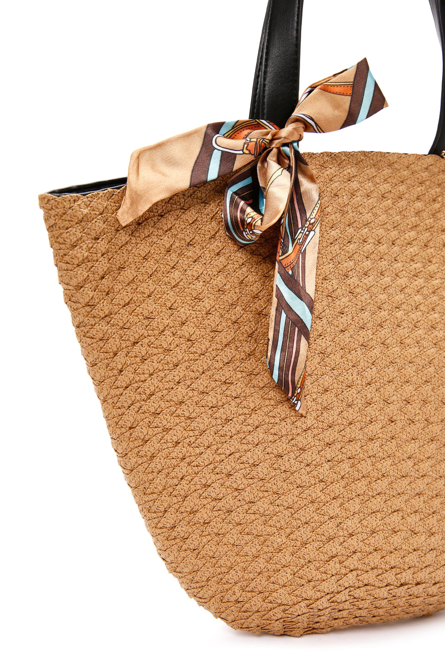 Women's Beige Straw Shoulder Bag
