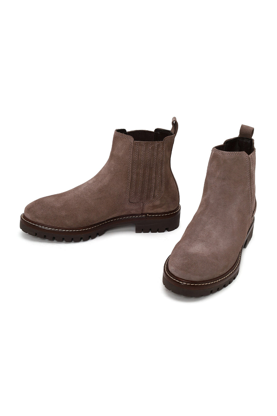 Woman Mink Suede Leather Chelsea Boots