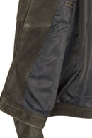 Dexter Male Gray Mandarin Collar Leather Jacket | Derimod