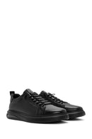 Male Black Lace-Up Leather Sneaker | Derimod