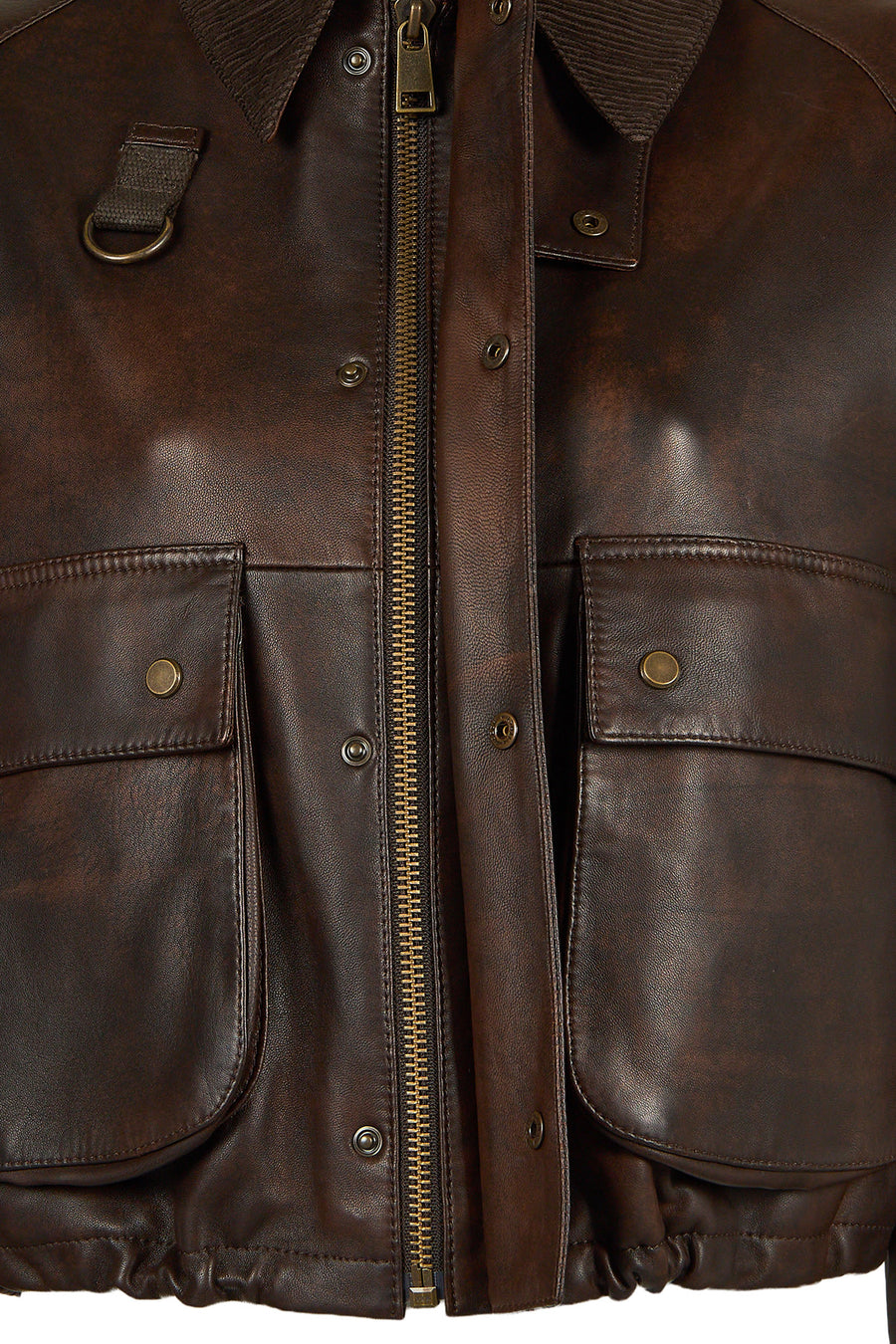Richmond Woman Brown Short A-Line Leather Jacket