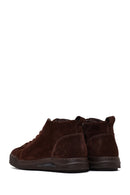 Men's Brown Suede Leather Boots with Zipper | Derimod