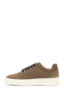 Men's Mink Lace-Up Thick-Soled Nubuck Leather Sneaker | Derimod