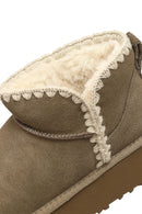 Woman Mink Suede Teddy Boots | Derimod
