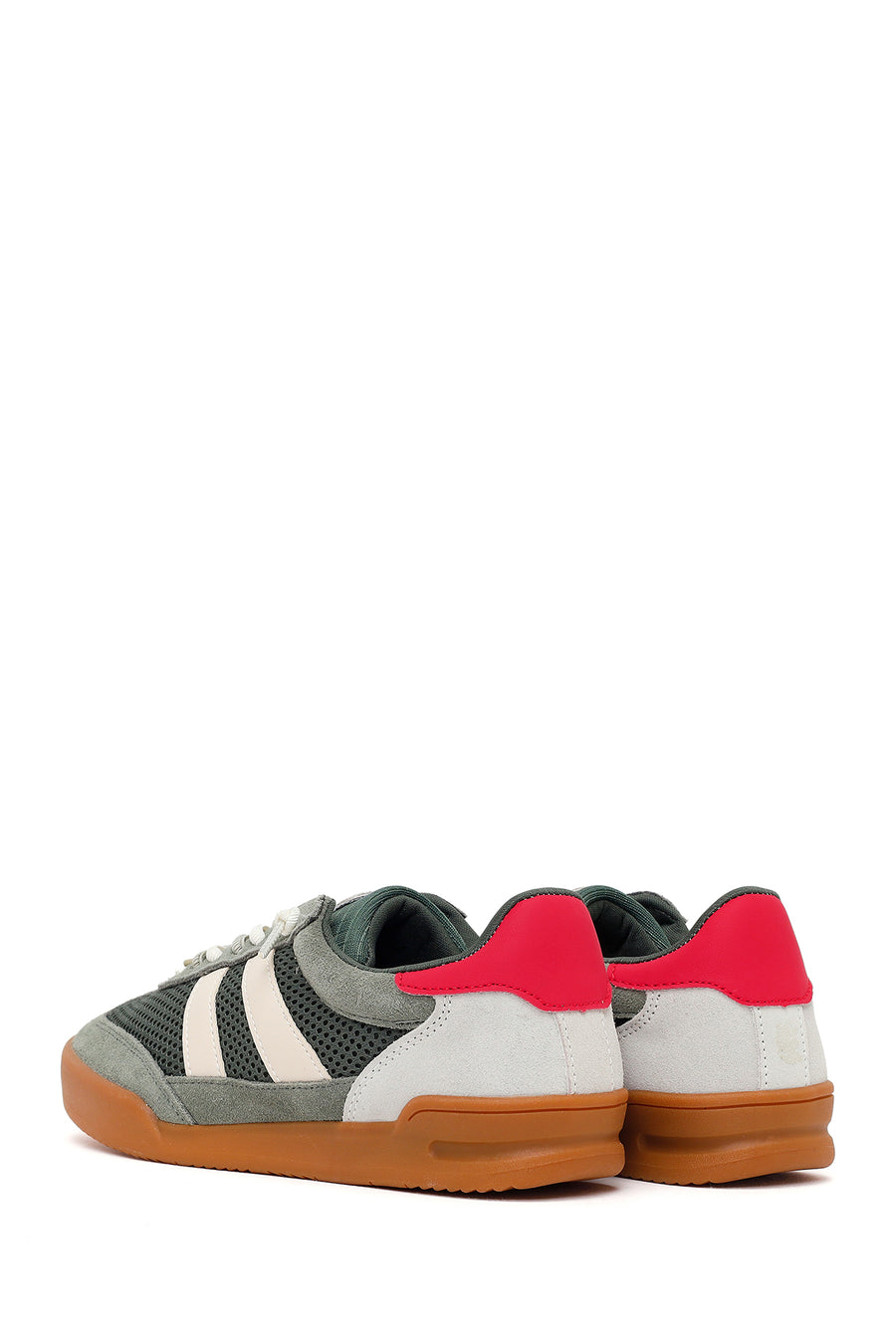 Kadın Yeşil Bağcıklı Deri Sneaker