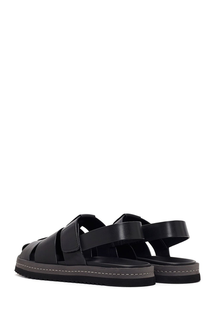 Men's Black Leather Sandals