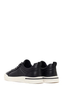 Erkek Siyah Bağcıklı Deri Sneaker | Derimod