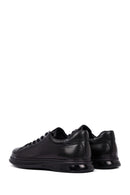 Erkek Siyah Bağcıklı Deri Casual Sneaker | Derimod